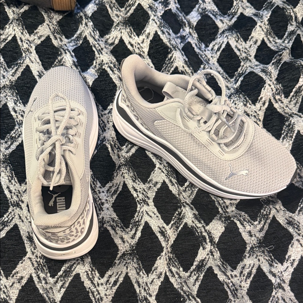 Puma Light Gray Mesh Sneakers